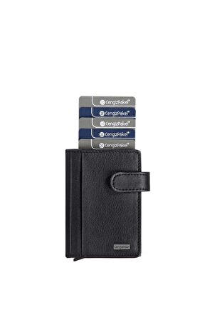 Cengiz Pakel Hakiki Deri Kartlık 2454-Siyah