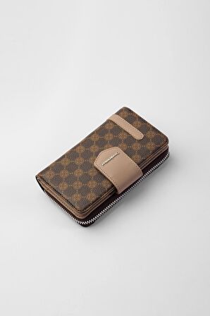Cengiz Pakel Monogram Kadın Orta Boy Cüzdan 65256MP Kahve-Vizon