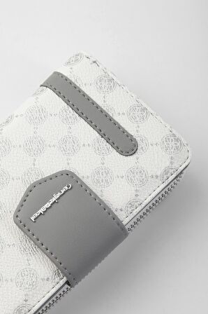 Cengiz Pakel Monogram Kadın Orta Boy Cüzdan 65256MP Beyaz
