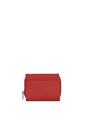 Cengiz Pakel Kadın Hakiki Deri Mini Yatay Çıtçıtlı Cüzdan/Portföy - 65288 - Kırmızı