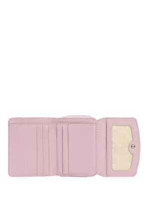 Cengiz Pakel Kadın Hakiki Deri Mini Yatay Çıtçıtlı Cüzdan/Portföy - 65288 - Lila