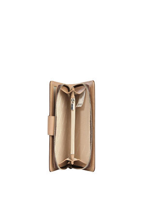 Cengiz Pakel Monogram Kadın Büyük Boy Mıknatıslı Cüzdan/Portföy – 65104P - Kahve/Vizon