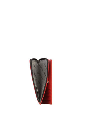 Cengiz Pakel Unisex Hakiki Deri Fermuarlı Kartlık – 2512C - Siyah/Kırmızı