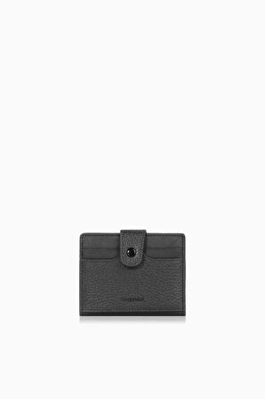 Cengiz Pakel Unisex Hakiki Deri Küçük Boy Kartlık - 2513 - Siyah