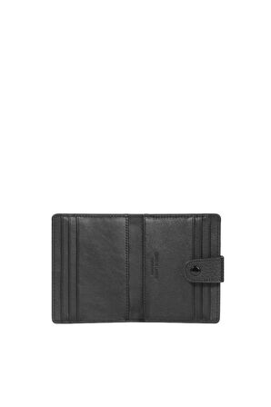 Cengiz Pakel Unisex Hakiki Deri Küçük Boy Kartlık - 2513 - Siyah
