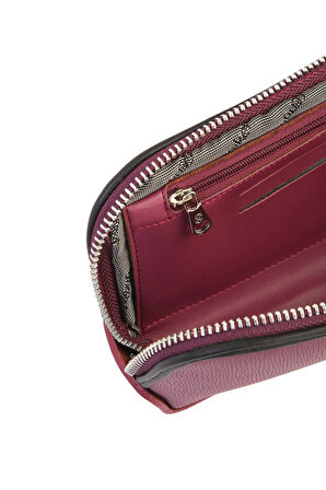 Cengiz Pakel Kadın Cüzdan/Portföy - 65389 - Mürdüm/Siyah