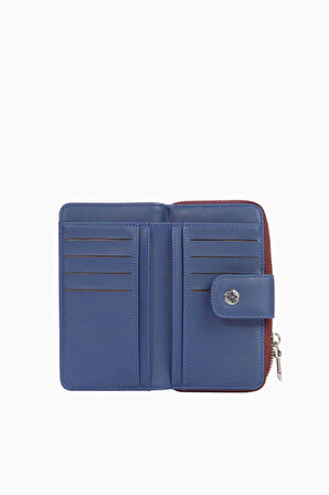 Cengiz Pakel Orta Boy Çıtçıt Detaylı Kadın Cüzdan – 65298L - Bordo/Sax