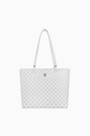 Cengiz Pakel Monogram Kadın El – Omuz Çantası - 7602 - Beyaz