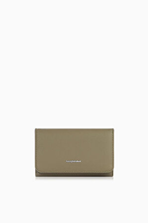 Cengiz Pakel Orta Boy Mıknatıslı Kadın Cüzdan/Portföy – 65296 - Haki/Siyah