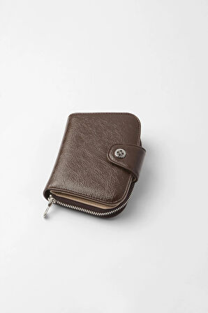 Cengiz Pakel Küçük Boy Desenli Kadın Cüzdan/Portföy - 65308 - Kahve/Toprak