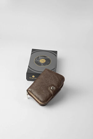 Cengiz Pakel Küçük Boy Desenli Kadın Cüzdan/Portföy - 65308 - Kahve/Toprak