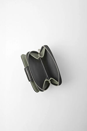 Cengiz Pakel Küçük Boy Desenli Kadın Cüzdan/Portföy - 65308 - Siyah/Yeşil