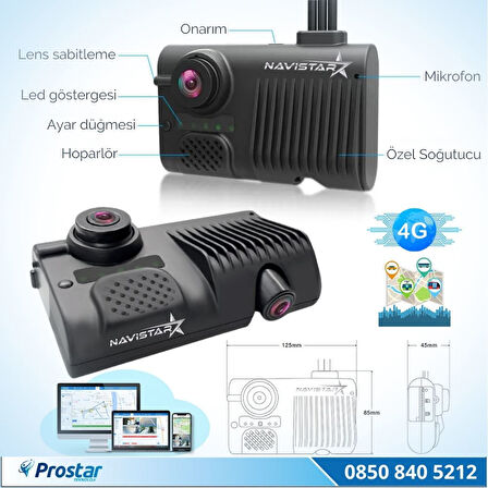 Servis Mevzuatına Uygun 3 Kameralı Monitör Çıkışlı 4G GPS WIFI Acil Durum butonu dahil Pratik Montaj