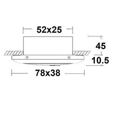 Gömme Lamba Oval Gold, 3W, 52x25mm