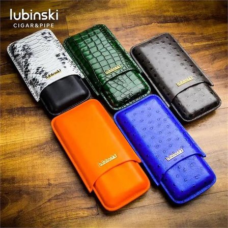 Lubinski Deri 3'lü Puro Kılıfı Yeşil Croco(60 Ring) LB-512