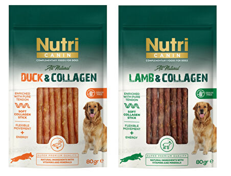 Nutri Canin 2 Çeşit Karma Kolajenli Tahılsız Köpek Et Ödülü 80 Gr. X 2 Adet