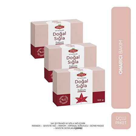 Otacı Doğal Sığla Sabun Üçlü Paketi