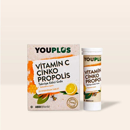 Youplus C Vitamini Çinko Propolis  20 Efervesan Tablet