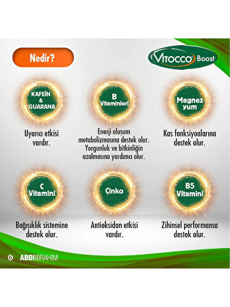 Abdi İbrahim Vitocco Boost Takviye Edici Gıda 15 Efervesan Tablet 3lü