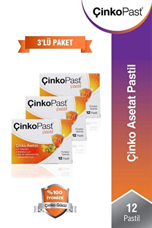Çinkopast C Vitamini Ihlamur Bal Pastil 12'li- 3 ADET - SKT:12/2027