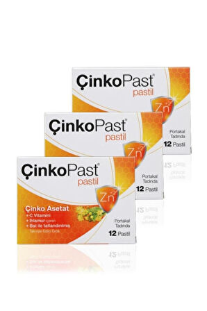 Çinkopast C Vitamini Ihlamur Bal Pastil 12'li- 3 ADET - SKT:12/2027
