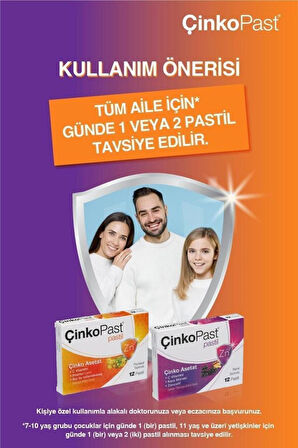 Çinkopast C Vitamini Ihlamur Bal Pastil 12'li- 3 ADET - SKT:12/2027