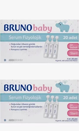 2 li Bruno Baby Serum Fizyolojik 5 ml x 20 Flakon