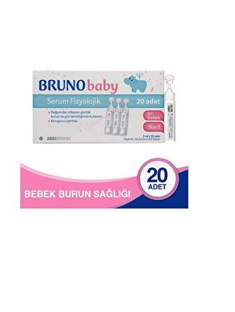 Bruno Baby Nazal Aspiratör Yedek Ucu 10lu & Serum Fizyolojik 5 ml x 20 Flakon 