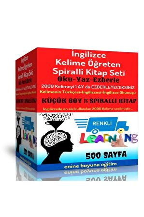 İngilizce Kelime Öğreten Kitap Seti Küçük Boy 5 Spiralli Kitap