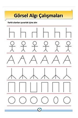 Okul Öncesi Görsel Algı Çalışmaları Yaz-sil Kitabı