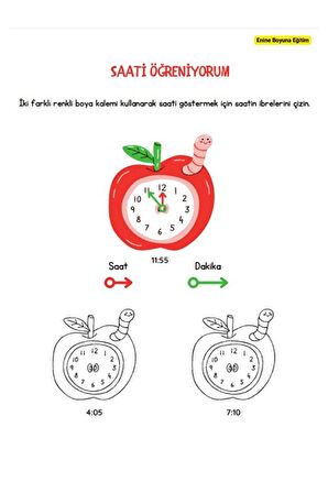Okul Öncesi Saatleri Öğreten Yaz-sil Kitabı