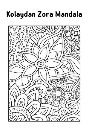 Kolaydan Zora Mandala (çiçekli Mandala)