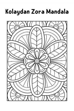 Kolaydan Zora Mandala (çiçekli Mandala)