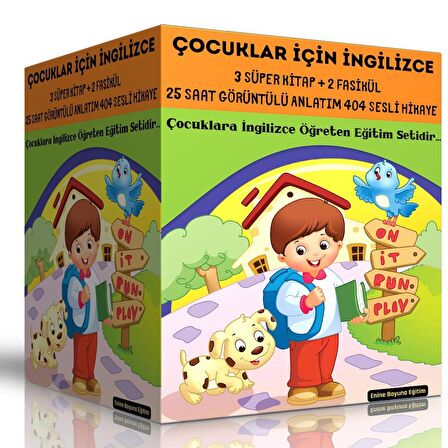 Çocuklar İçin İngilizce Eğitim Seti (3 Kitap + 25 Saat Anlatım)