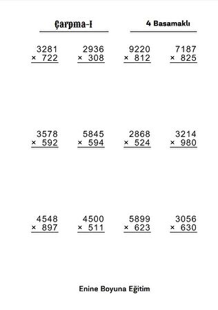 Herkes İçin Matematik Dört İşlem Alıştırmaları SÜPER KİTABI