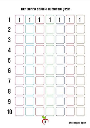Okul Öncesi Matematiğe Giriş (Sayılar) Yaz-Sil Kitabı