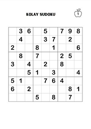 Kolay Sudoku Tam Sayfa (200 Süper Sudoku Kalem Hediyeli)