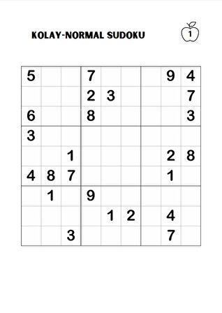 Sudoku Tam Sayfa Kolay-Normal-Zor (300 Süper Sudoku Kalem Hediyeli)