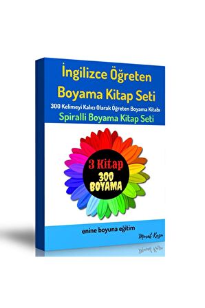 Ingilizce Öğreten Boyama Kitap Seti (3 Spiralli Kitap)