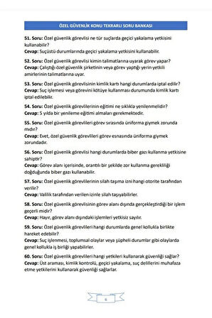 Özel Güvenlik Soru-Cevap Kitabı (1000 Soru)