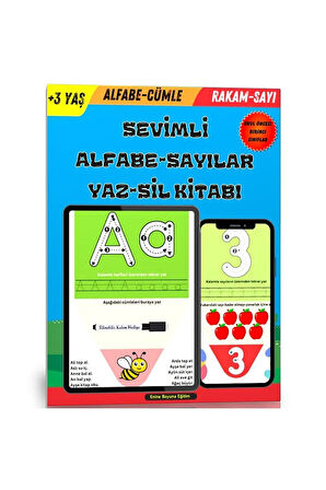Sevimli Alfabe-Sayılar YAZ-SİL Kitabı