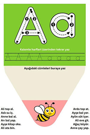 Sevimli Alfabe-Sayılar YAZ-SİL Kitabı