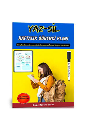 Öğrenci Plan Defteri YAZ-SİL (Günlük-Haftalık)