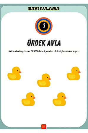 Okul Öncesi ve Birinci Sınıflar Sayıları AVLAMA Yaz-SİL Kitabı