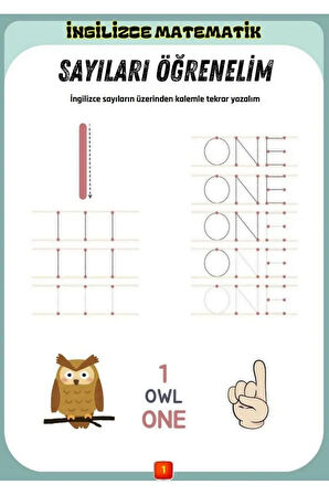 Okul Öncesi ve Birinci Sınıflar İngilizce Matematik YAZ-SİL
