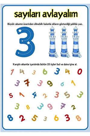 Okul Öncesi ve Birinci Sınıflar Cırt Cırtlı Sayı Avlama Kitabı