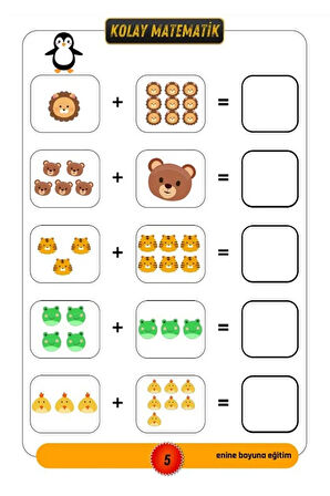 Kolay Matematik YAZ-SİL Kitabı (Okul Öncesi, Bir ve İkinci Sınıflar)