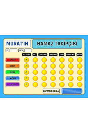 Namaz Takipçisi İkili (2 Namaz Çizelgesi)