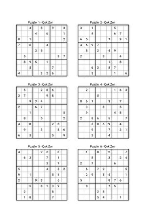 Çok Zor Sudoku Kitap Seti (1000 Sudoku – 2 Kitap)