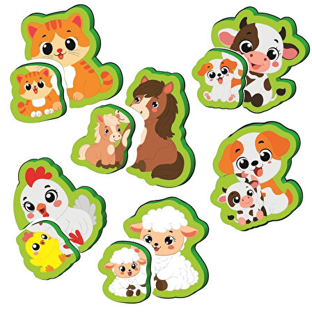 İlk Pofidik Magnet Puzzle Seti (Çiftlik ve Yabani Hayvanlar)